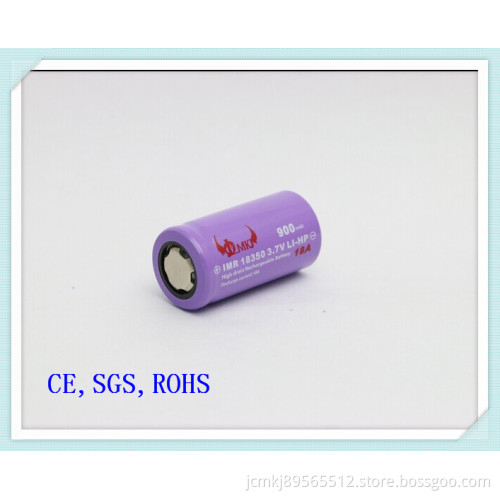 Jcmkj Lithium Cylindrical Battery 18350-900mAh, 18A, 15-20c Discharge, Flat Head, E-Cigarette Battery, E-Cigarette, Audio Battery, Battery